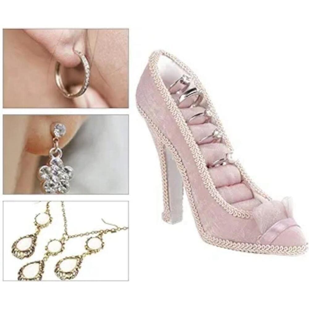 High Heel Shaped Jewelry Rack In Pink - Picture 2 of 5